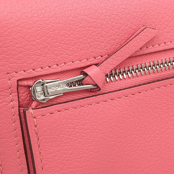 Hermes Wallet Dogon Long Evercolor Rose Azalea Silver Bifold — view 6