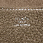 Hermes 2-Way Bag Halzan 25 Taurillon Clemence Etoupe Silver Handbag — view 7