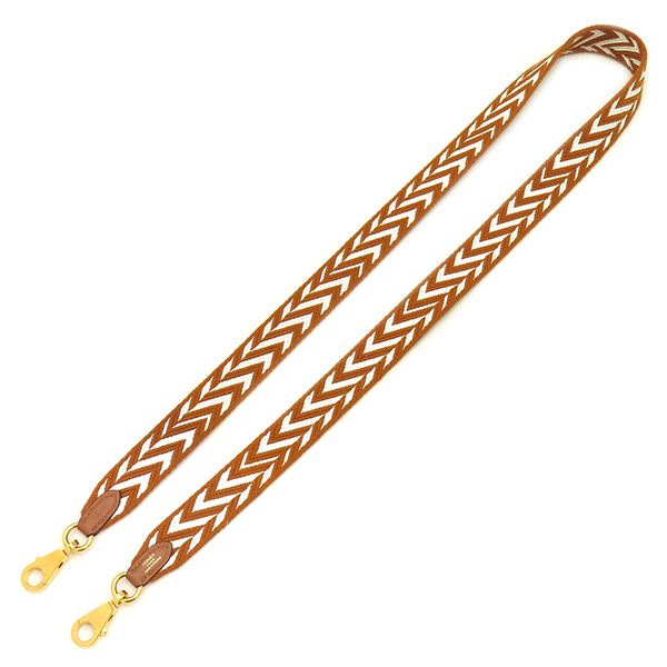 Hermes Shoulder Strap Bandouliere Sangles Zigzag Swift Toile Gold White Silver — view 2