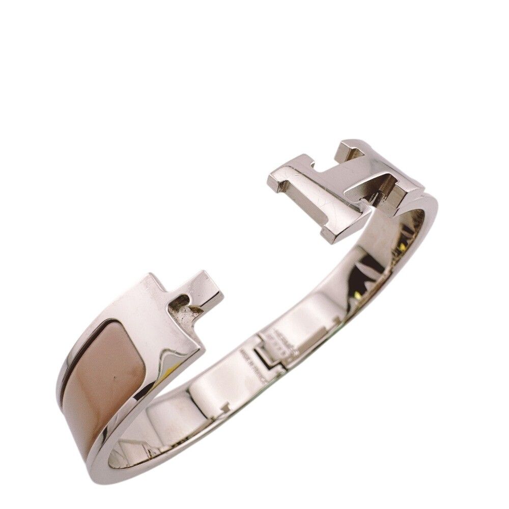 Hermes Clic H Bangle Silver Bracelet — view 3
