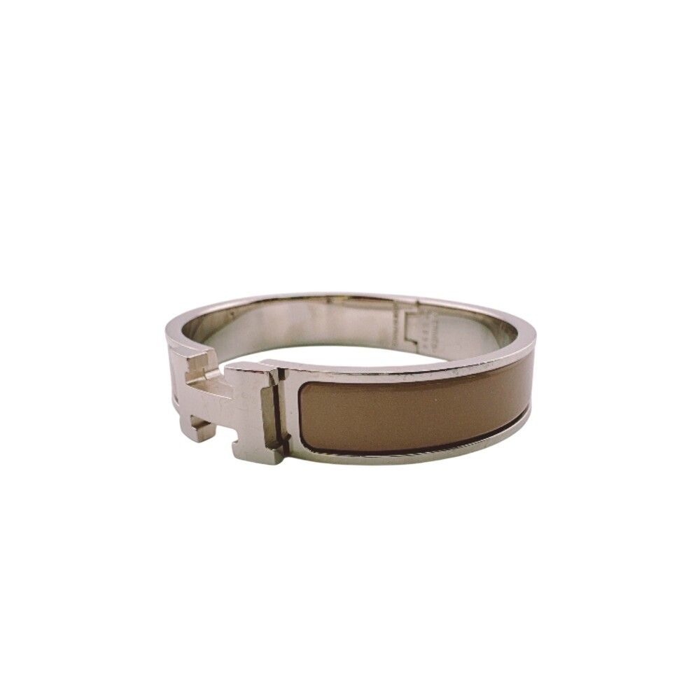Hermes Clic H Bangle Silver Bracelet
