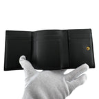 Fendi O'lock FF Logo Leather Trifold Wallet Compact Gray — view 6