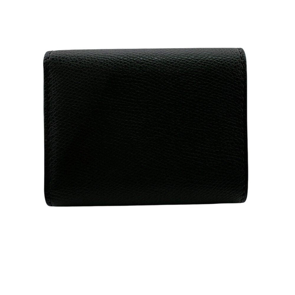 Fendi O'lock FF Logo Leather Trifold Wallet Compact Gray