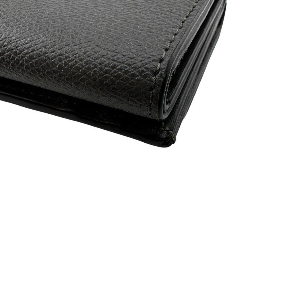 Fendi O'lock FF Logo Leather Trifold Wallet Compact Gray — view 5