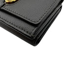 Fendi O'lock FF Logo Leather Trifold Wallet Compact Gray — view 3