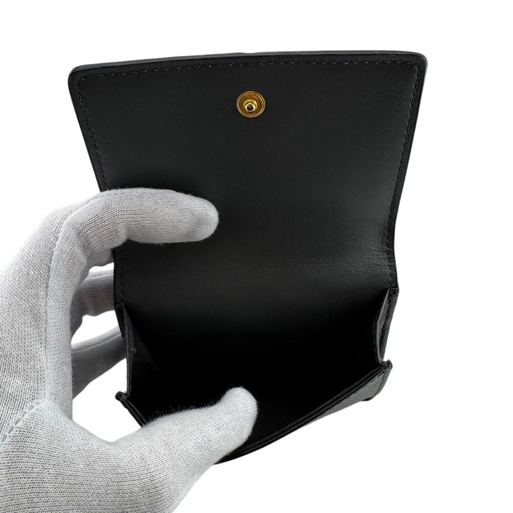 Fendi O'lock FF Logo Leather Trifold Wallet Compact Gray — view 7