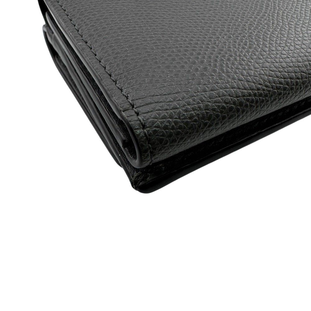 Fendi O'lock FF Logo Leather Trifold Wallet Compact Gray — view 4