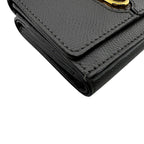 Fendi O'lock FF Logo Leather Trifold Wallet Compact Gray — view 2