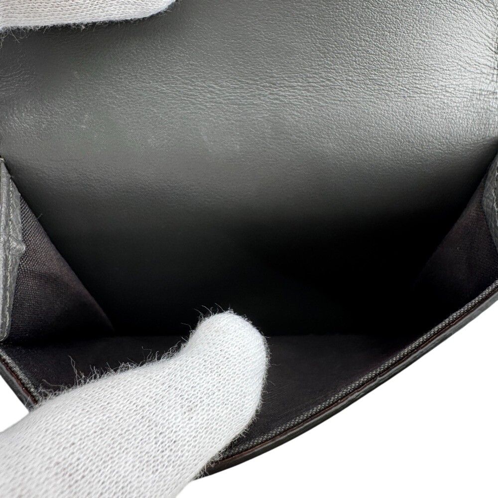 Fendi O'lock FF Logo Leather Trifold Wallet Compact Gray — view 8