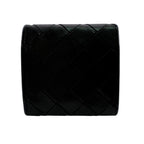 Bottega Veneta Maxi Intrecciato Leather Coin Purse Black Compact Wallet Reactive