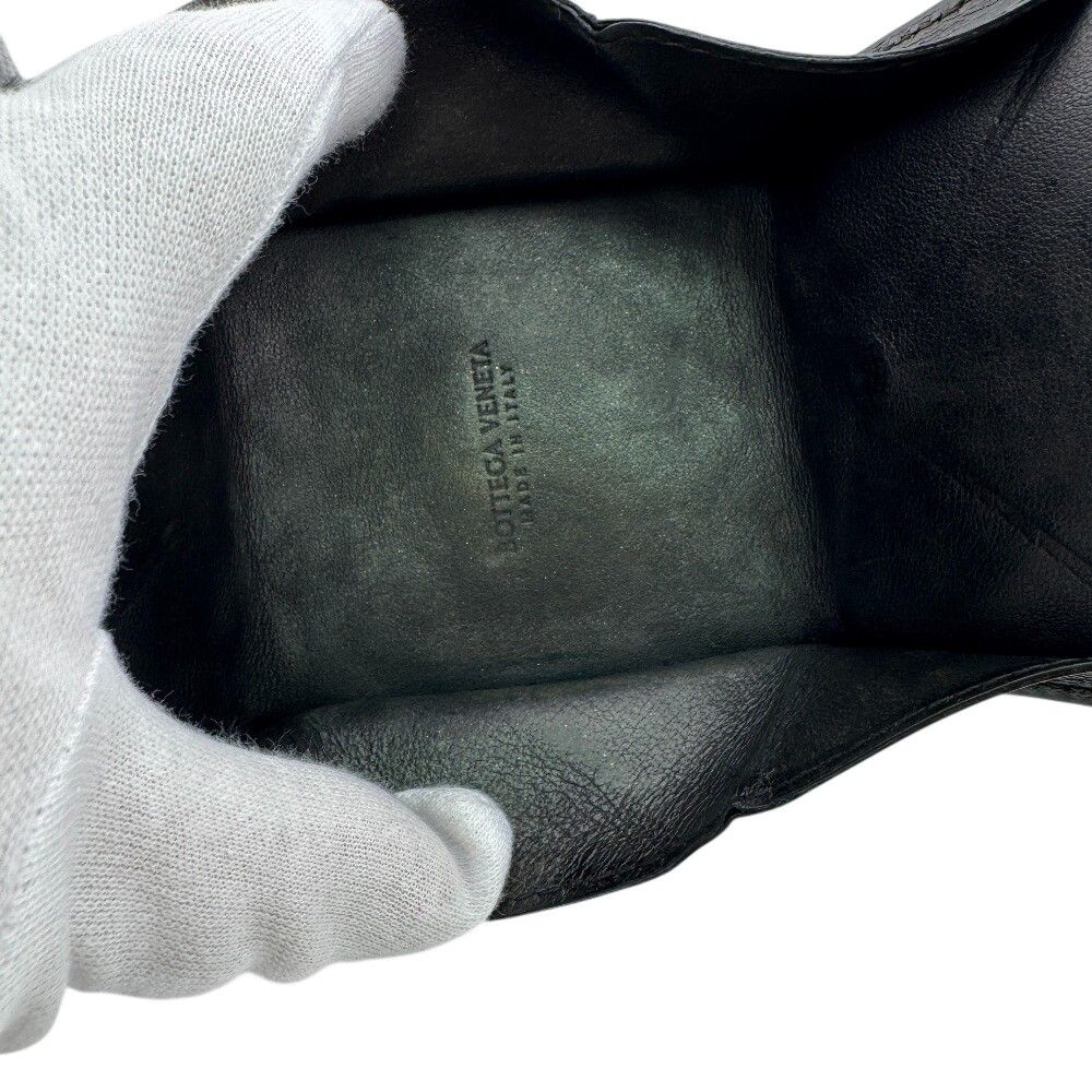 Bottega Veneta Maxi Intrecciato Leather Coin Purse Black Compact Wallet Reactive — view 7