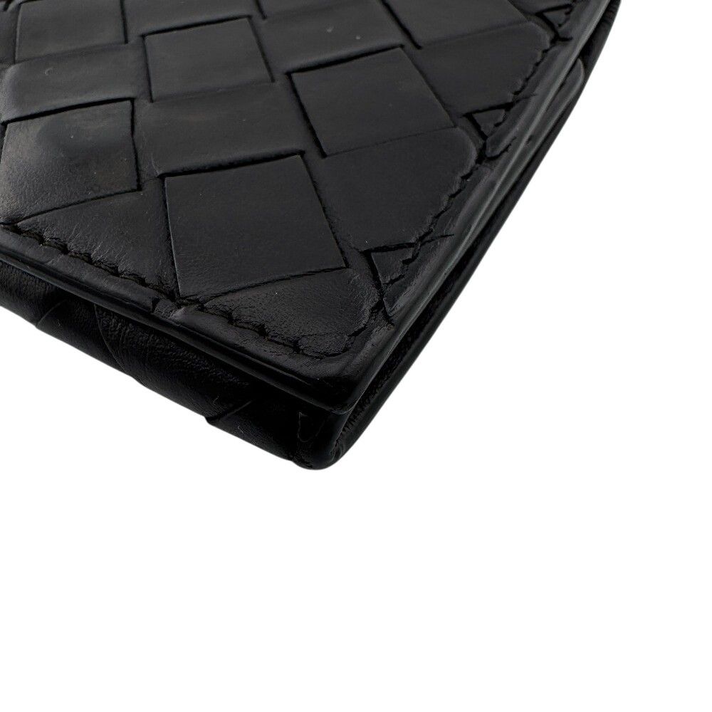Bottega Veneta Maxi Intrecciato Leather Coin Purse Black Compact Wallet Reactive — view 3
