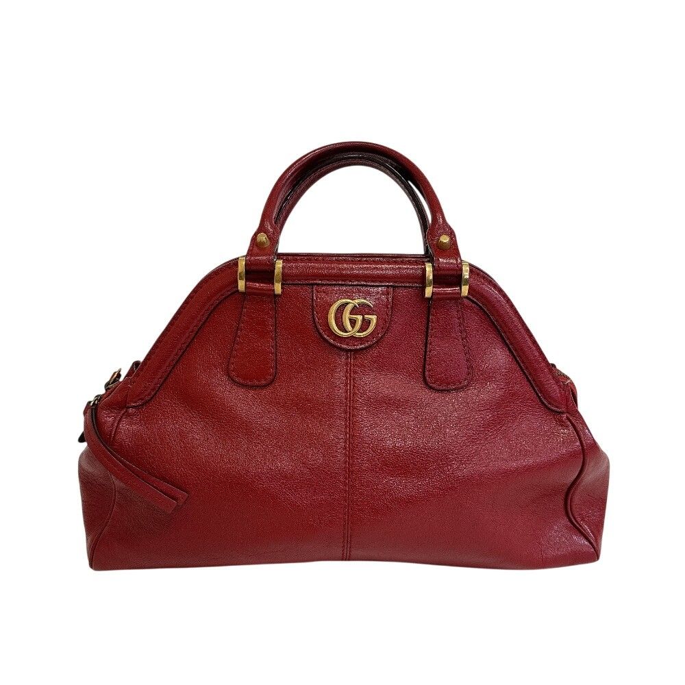 Gucci Liber Top Handle Medium Bag Leather Red Handbag