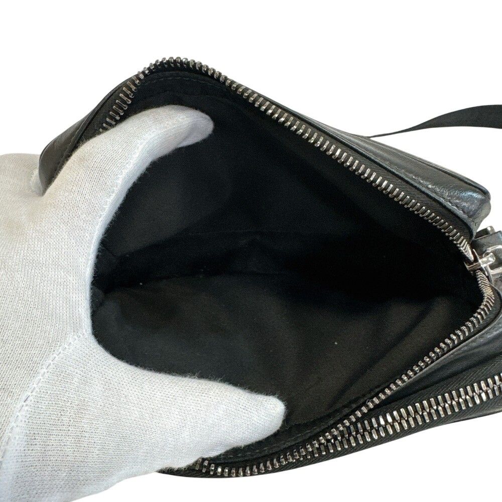 Dior CD Logo Shoulder Bag CD Leather Black