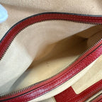 Gucci Liber Top Handle Medium Bag Leather Red Handbag — view 7