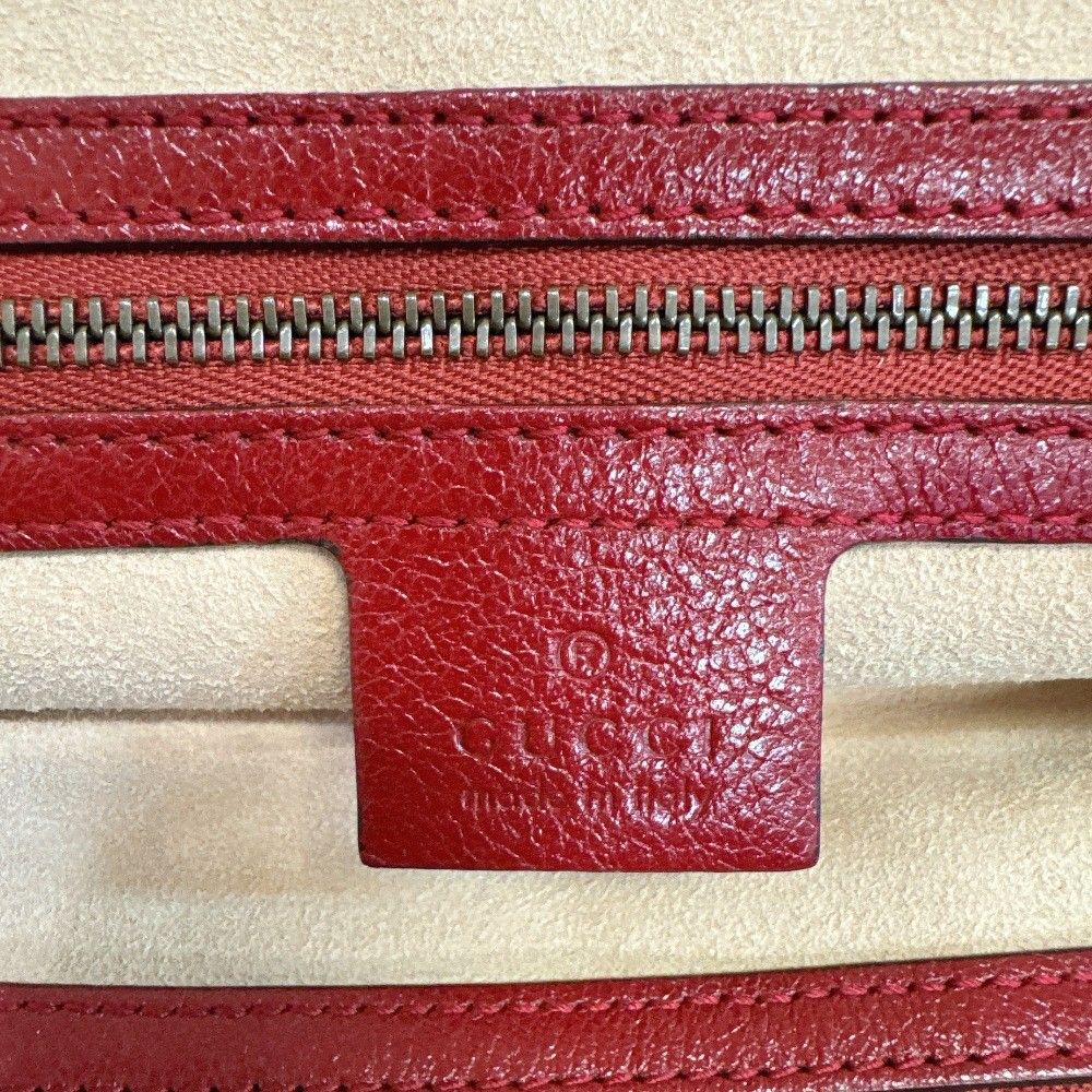 Gucci Liber Top Handle Medium Bag Leather Red Handbag