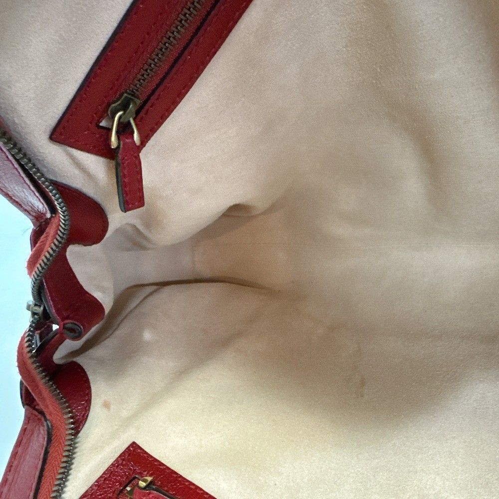 Gucci Liber Top Handle Medium Bag Leather Red Handbag