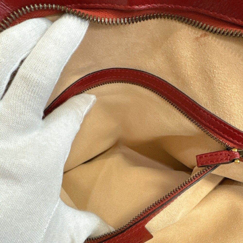 Gucci Liber Top Handle Medium Bag Leather Red Handbag