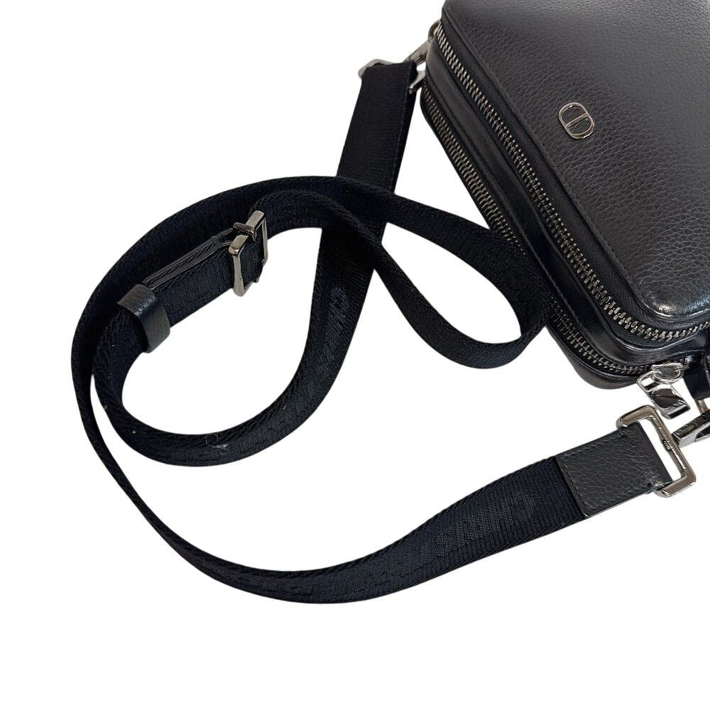 Dior CD Logo Shoulder Bag CD Leather Black
