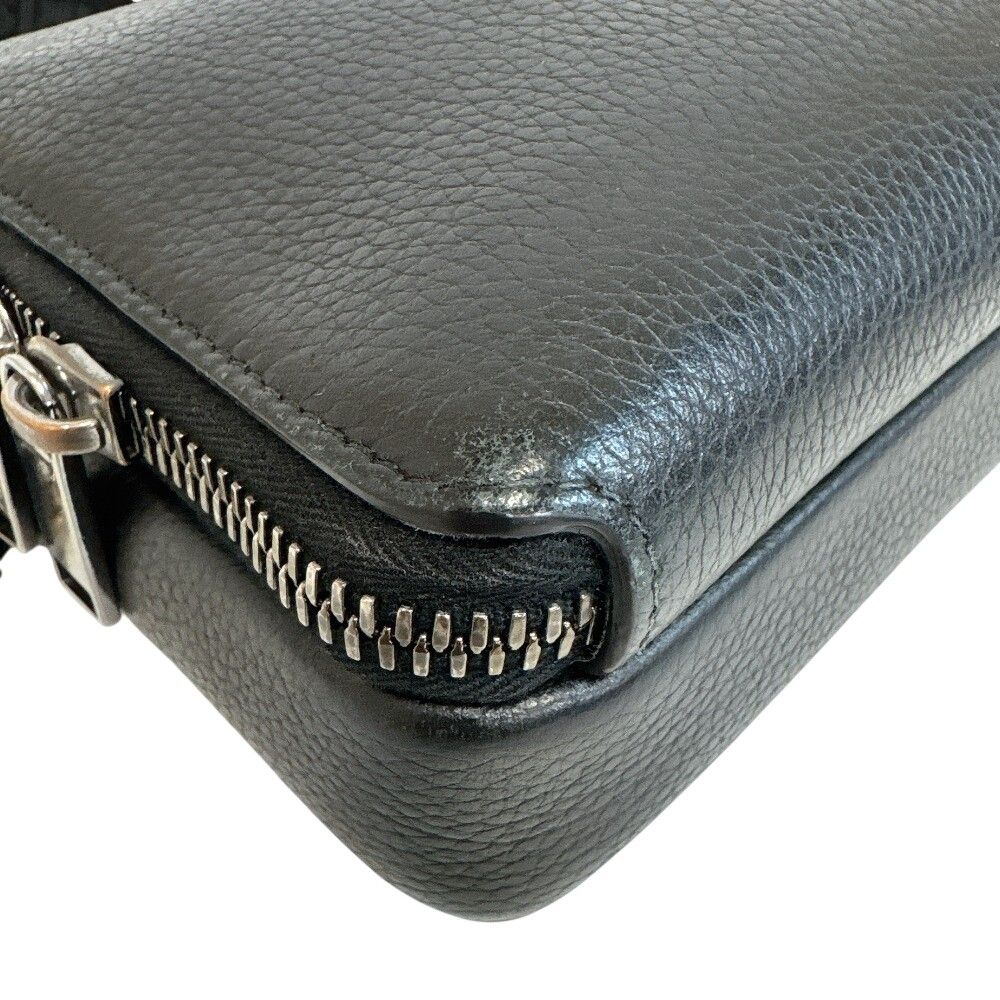 Dior CD Logo Shoulder Bag CD Leather Black