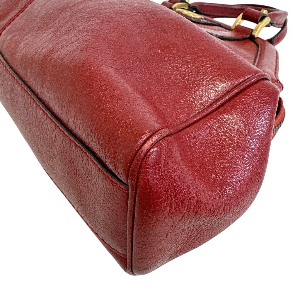 Gucci Liber Top Handle Medium Bag Leather Red Handbag