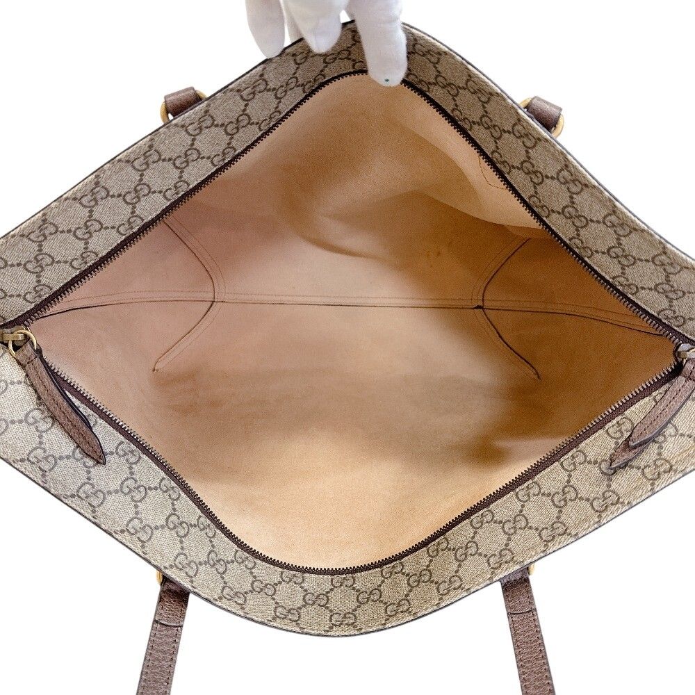 Gucci GG Supreme Tote Leather Brown — view 7