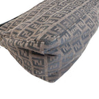 Fendi Zucchino All Over Print Pouch Vanity Handbag Canvas Leather Brown Black — view 3