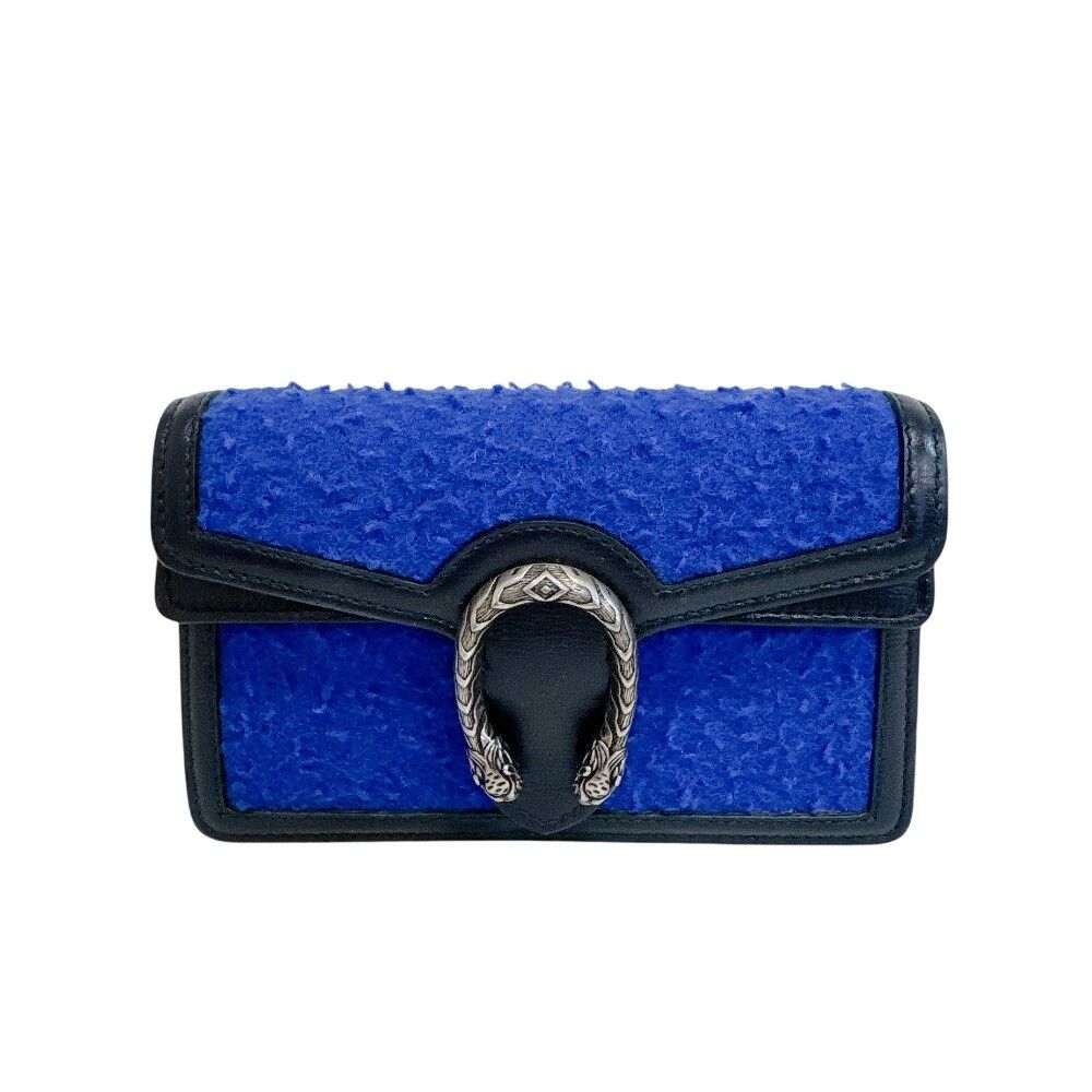 Gucci Dionysus Wool Leather Chain Shoulder Bag Blue