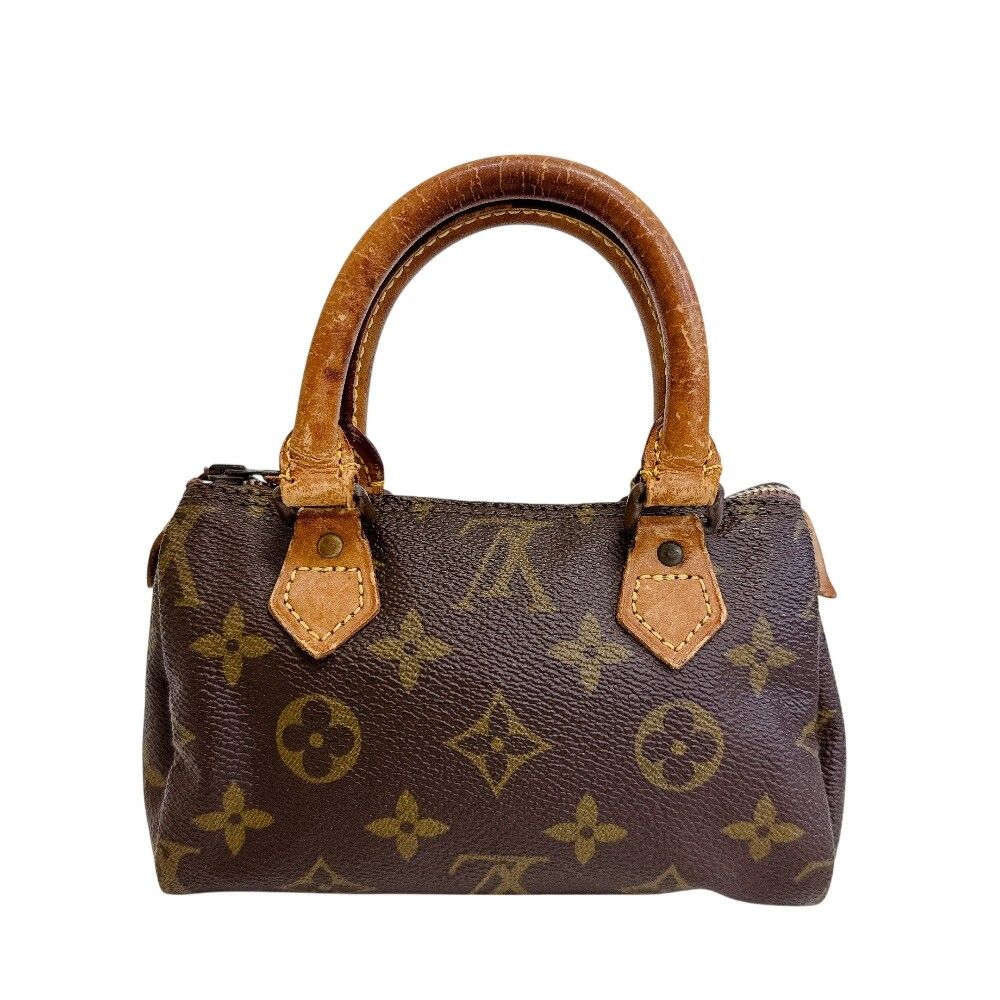 Louis Vuitton Mini Speedy Monogram Canvas Handbag Brown