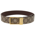 Gucci Square Buckle GG Belt Supreme Beige