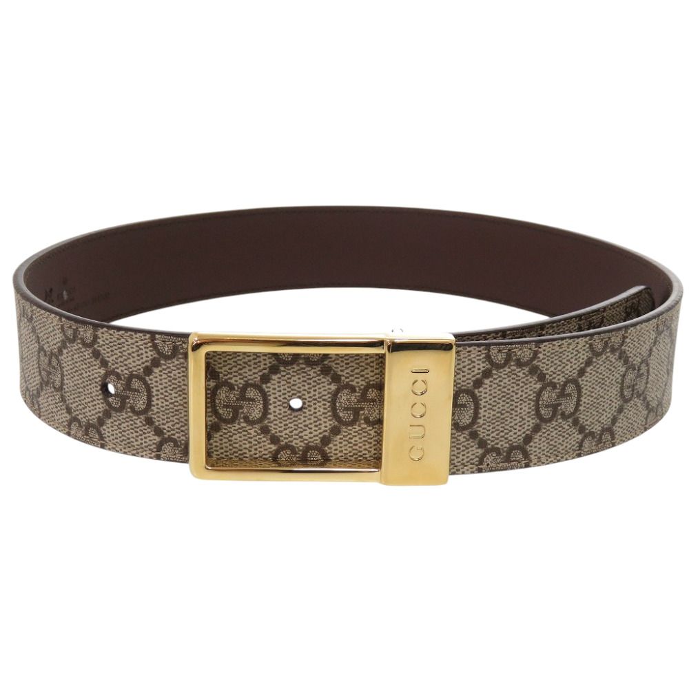Gucci Square Buckle GG Belt Supreme Beige