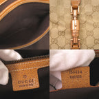 Gucci New Jackie GG Canvas Leather Beige Camel Shoulder Bag — view 7