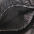 Prada Triangle Logo Leather Black Blue Shoulder Bag — view 7