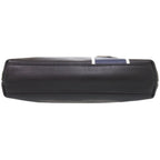 Prada Triangle Logo Leather Black Blue Shoulder Bag — view 3