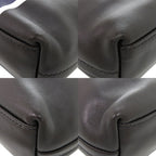 Prada Triangle Logo Leather Black Blue Shoulder Bag — view 4