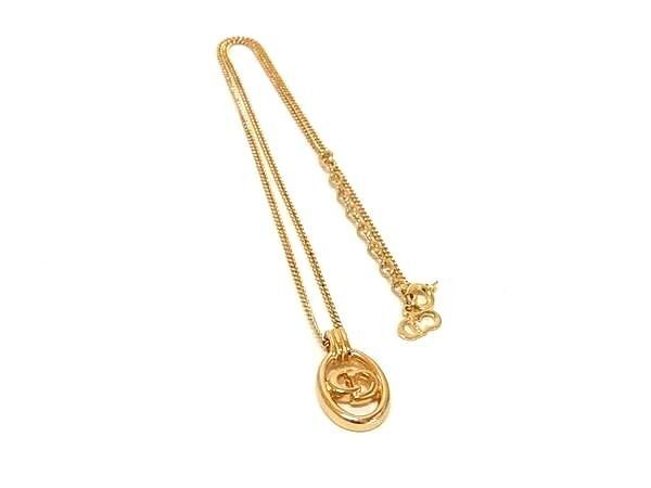 Dior Necklace CD Logo Gold Metal