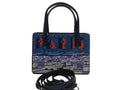 Loewe Handbag Postal Smoo Le City Paris 309.31 Blue Leather 2-Way