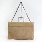 Chanel 2.55 Chain Handbag Beige Suede Silver Choco Bar 6 Bag — view 2