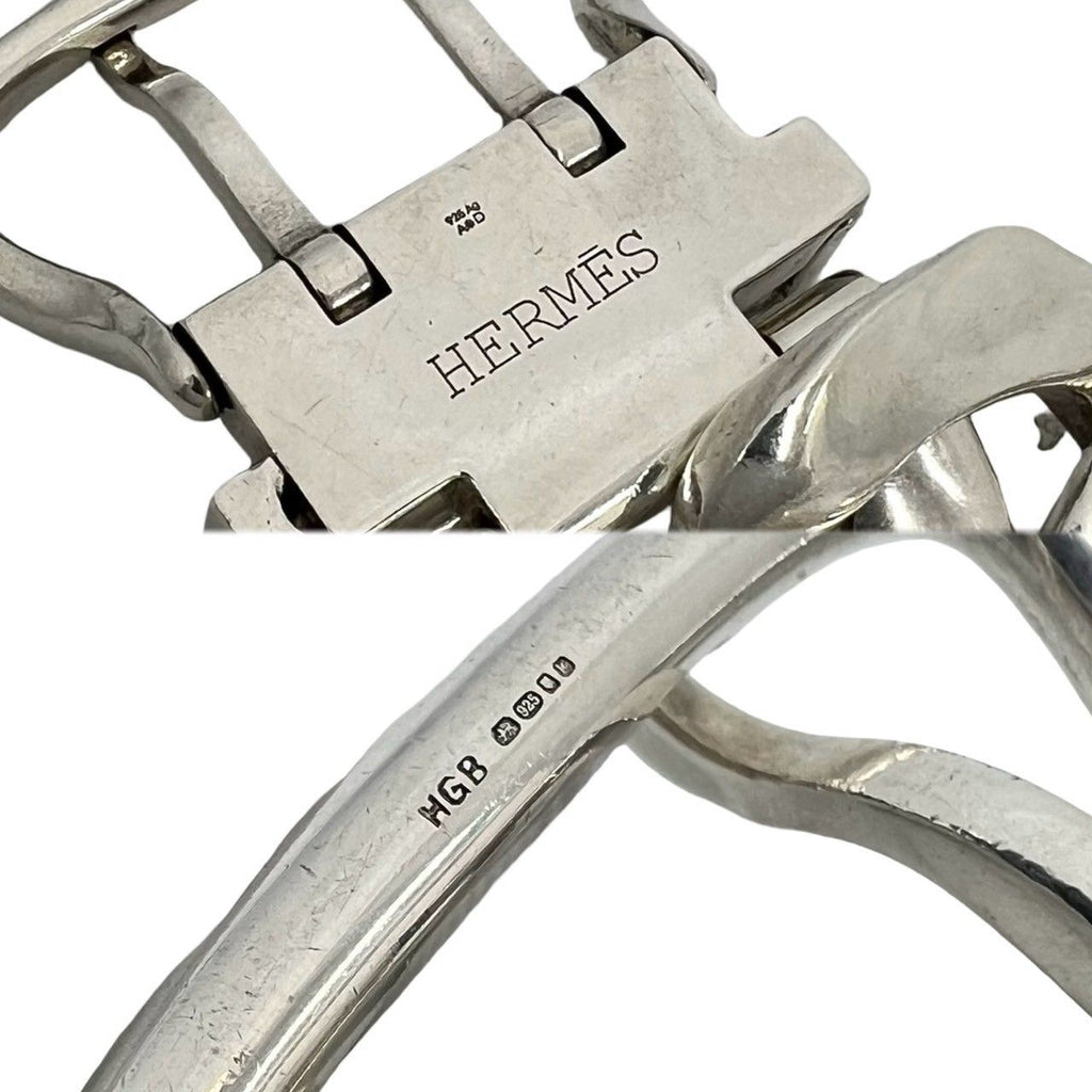 Hermes Boucles Sellier TGM Bracelet 925 Sterling Silver — view 3