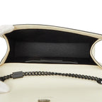 Saint Laurent Cassandra Kate YSL Logo Chain Shoulder Bag White Black Leather — view 8