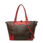 Louis Vuitton Monogram Estrella Tote Shoulder Bag Brown Cerise Red Leather