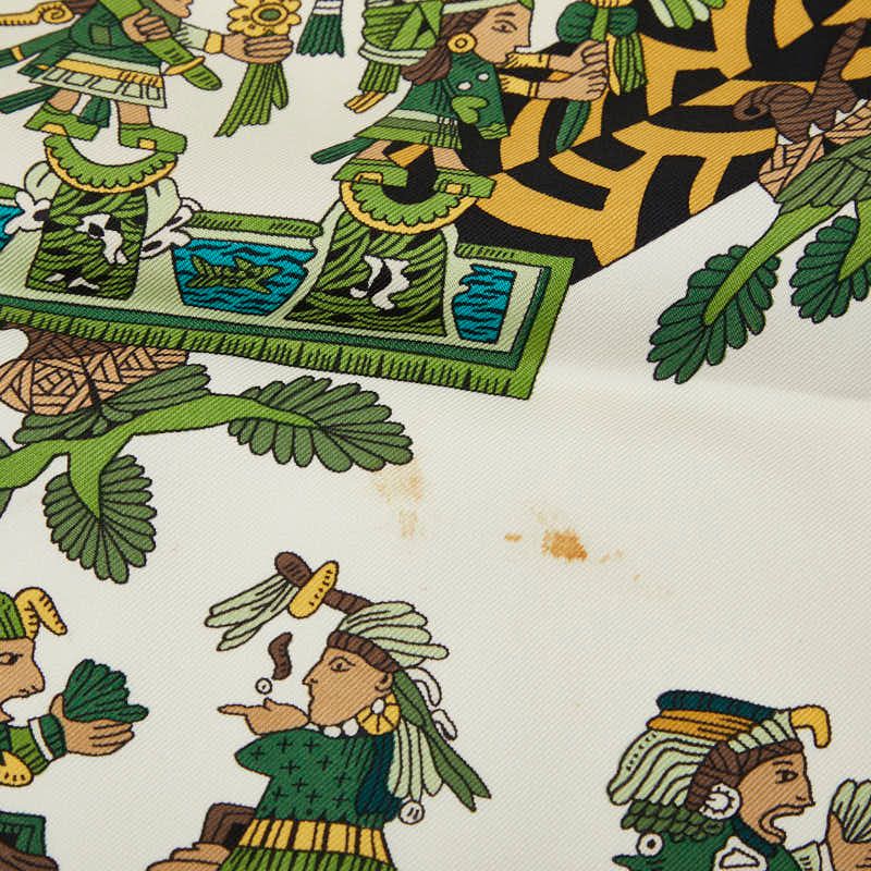 Hermes Carre 90 Astres Et Soleils Celestial and Sun Scarf Large Green White — view 4