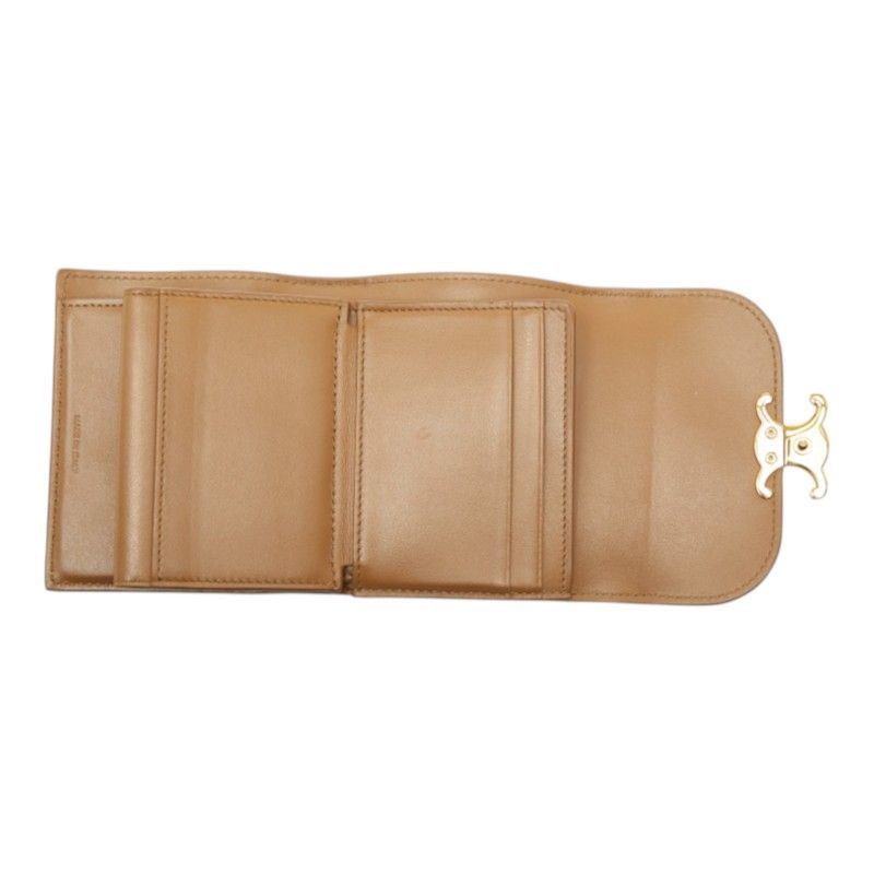 Celine Triomphe Small Flap Wallet Trifold Brown Leather — view 7