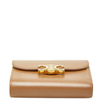 Celine Triomphe Small Flap Wallet Trifold Brown Leather — view 3