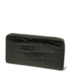 Celine Croco Embossed Zip Around Wallet Black Leather — view 2