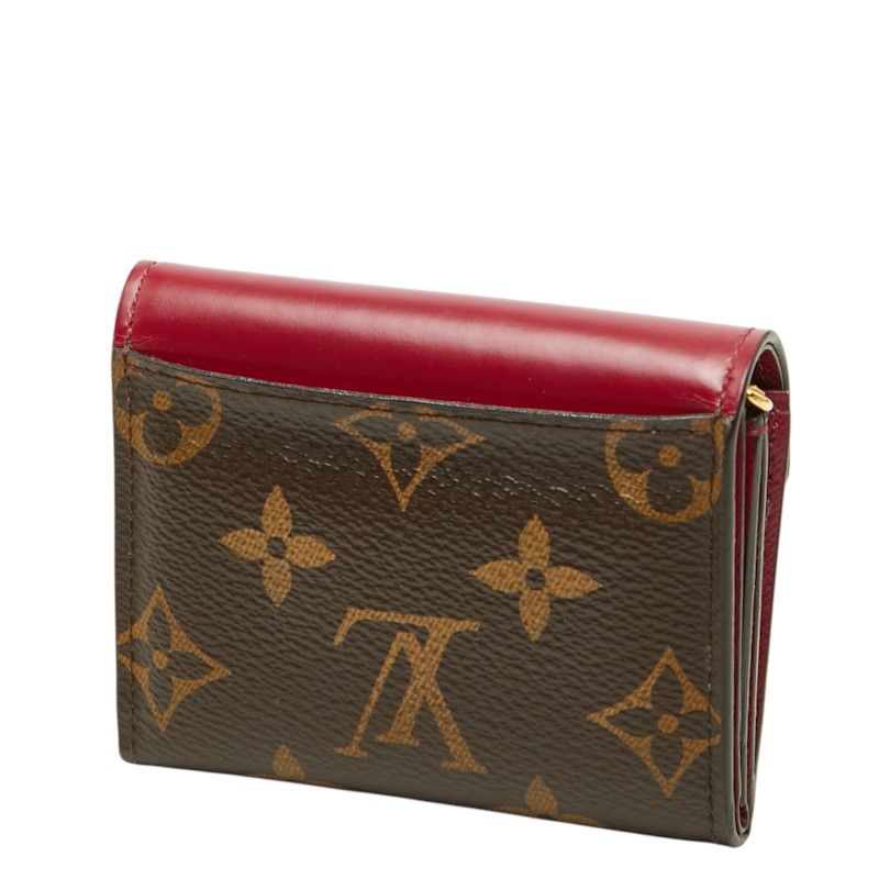 Louis Vuitton Monogram Portefeuille Zoe Trifold Wallet Compact Brown Fuchsia — view 2