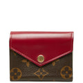 Louis Vuitton Monogram Portefeuille Zoe Trifold Wallet Compact Brown Fuchsia