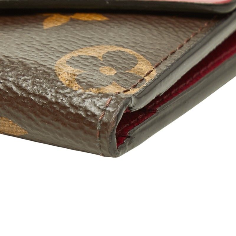 Louis Vuitton Monogram Portefeuille Zoe Trifold Wallet Compact Brown Fuchsia — view 4