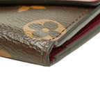 Louis Vuitton Monogram Portefeuille Zoe Trifold Wallet Compact Brown Fuchsia — view 4