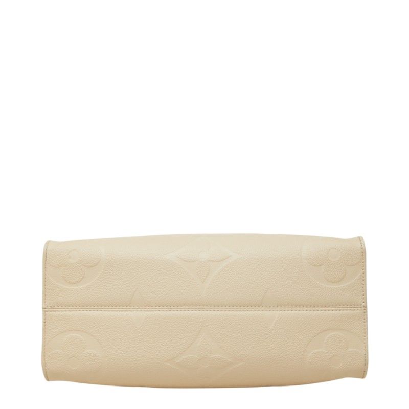 Louis Vuitton Monogram Empreinte on the Go MM Shoulder Bag Cream Ivory Leather — view 3